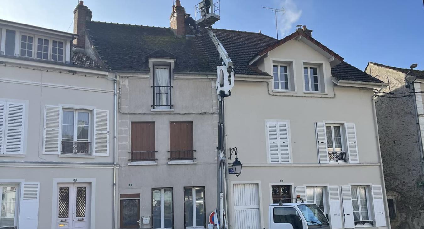 Scellement pied de cheminée